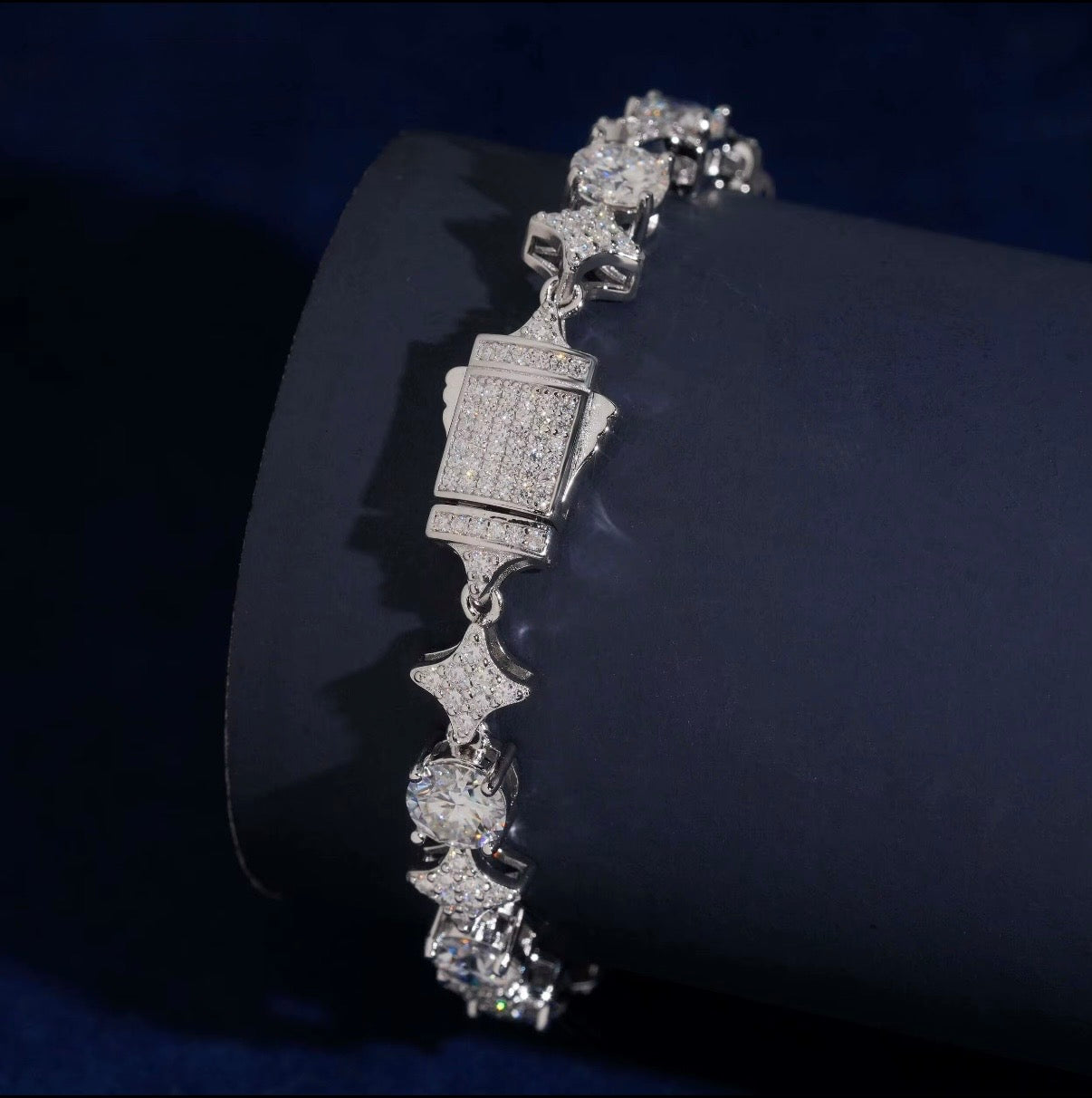 Tennis star Moissanite silver braclet