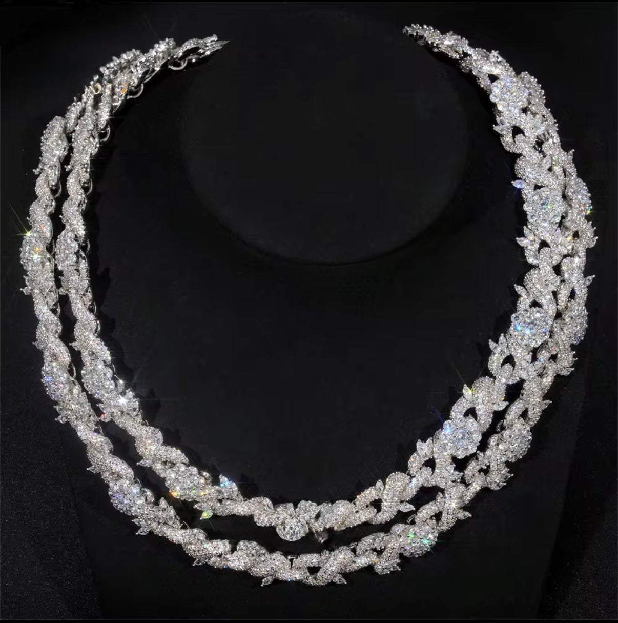 Cuban custom Floral diamond chain 15mm