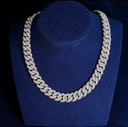 VVS Moissanite cuban link chain 16mm