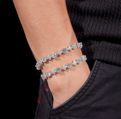 Tennis star Moissanite silver braclet
