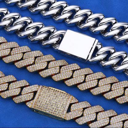 Cuban chain in Moissanite daimond’s /20mm