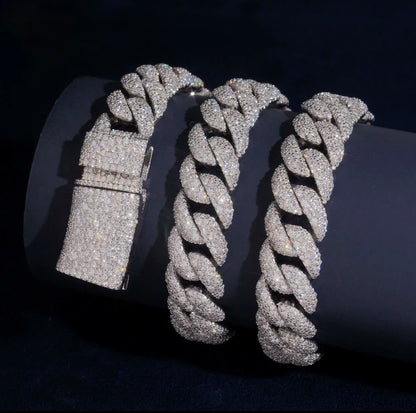 VVS Moissanite cuban link chain 16mm