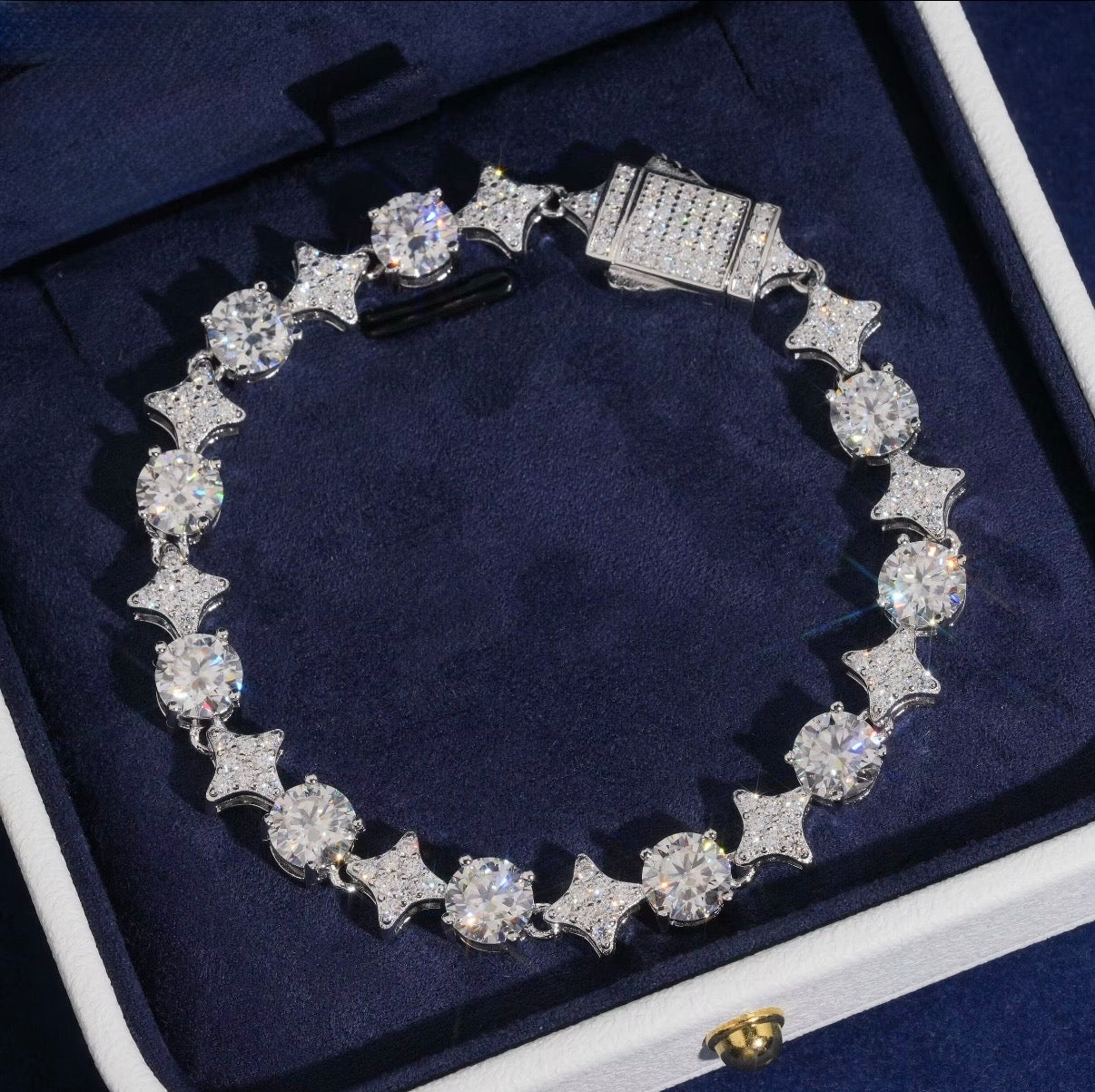 Tennis star Moissanite silver braclet