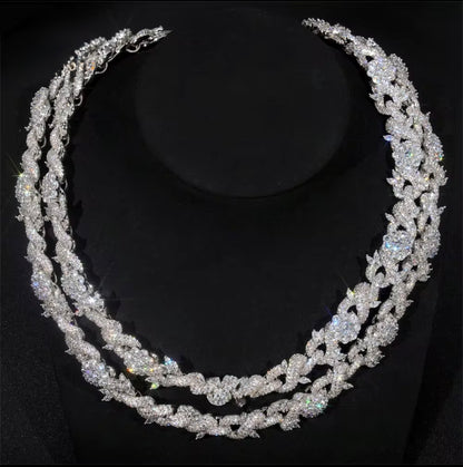 Cuban custom Floral diamond chain 15mm