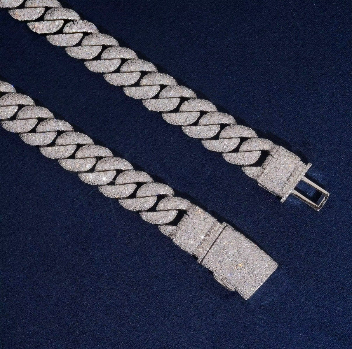 VVS Moissanite cuban link chain 16mm